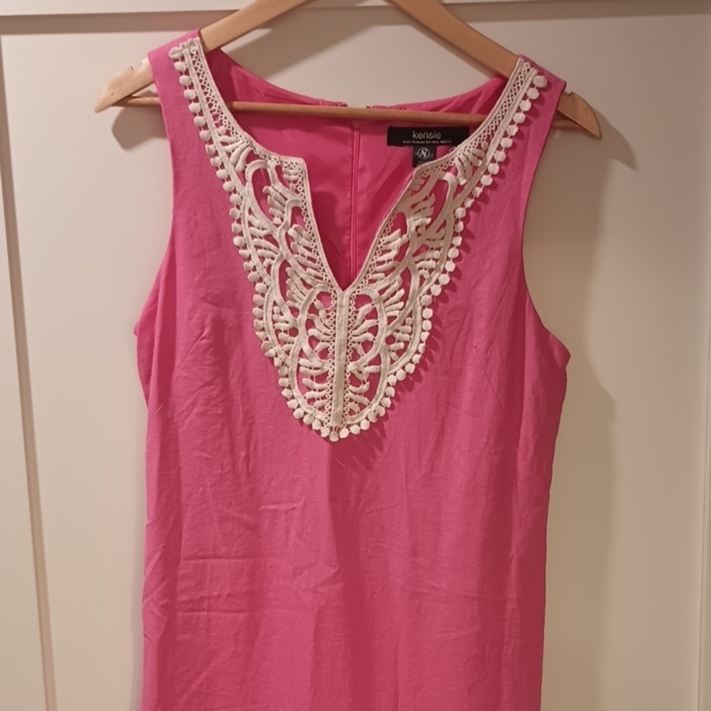 Kensie Embellished Pink Sleeveless Mini Dress